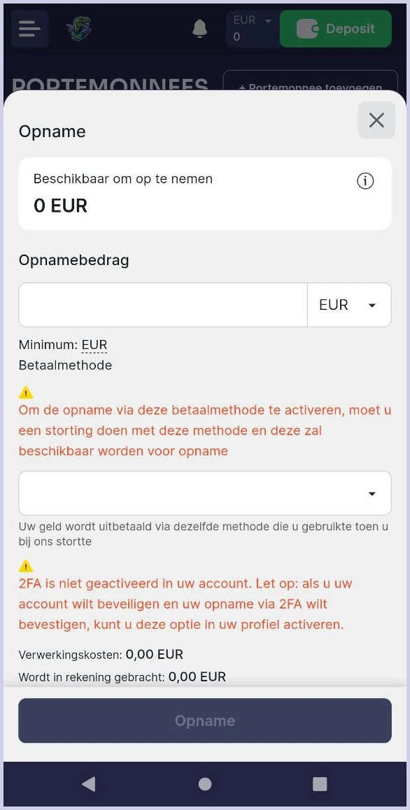 Verschillende uitbetalingsopties bij Binobet
