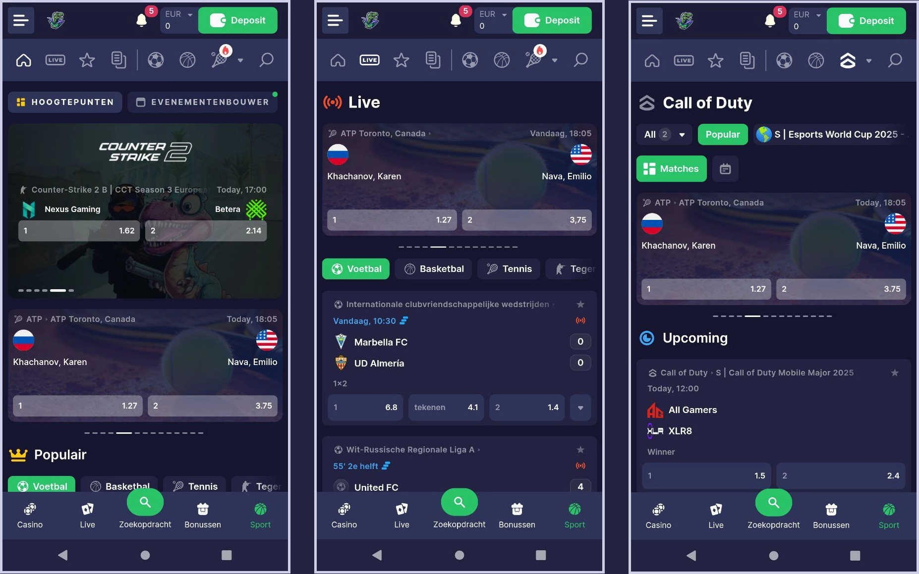 Vooraf sportweddenschappen afsluiten online Binobet